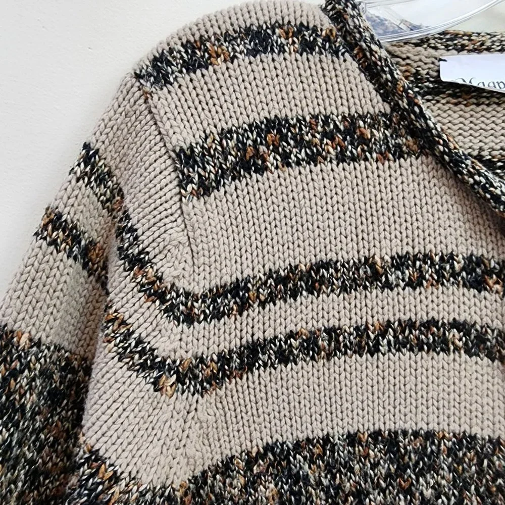 Magpie 1/2 button long boho patchwork duster sweater 3/4